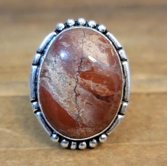 Artisan Jewelry - New Red Jasper Ring Women Size 7 Hand Crafted Artisan Native Jewelry Silver 925
